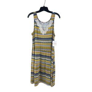 Colorful Boho-Inspired Stella + Ginger Sleeveless Knit Dress With Lace Accent Si